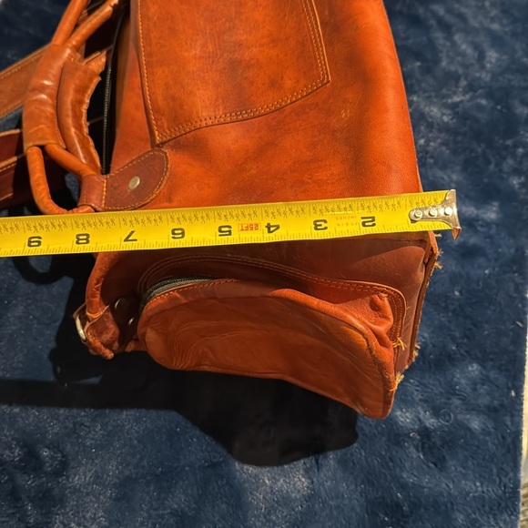 Brown Leather Small Duffel Bag - Picture 7 of 7